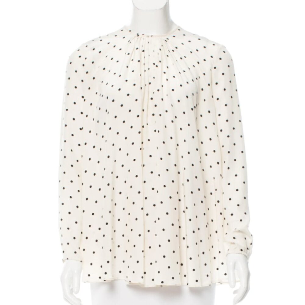 Zimmermann Polka Dot Print Silk Top XS